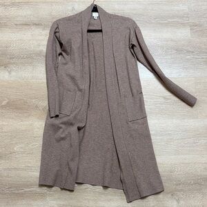 A New Day Long Brown Open Front Cardigan